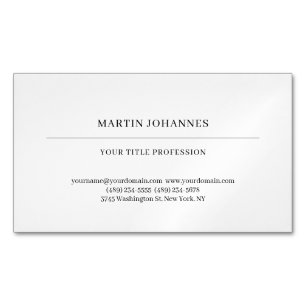 Estetisk Enkel Professionell Svart & Vit Modern Magnetiska Visitkort
