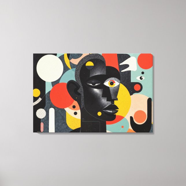 Estetisk Färgrik Abstrakt Dadaism  Canvastryck (Framsida)