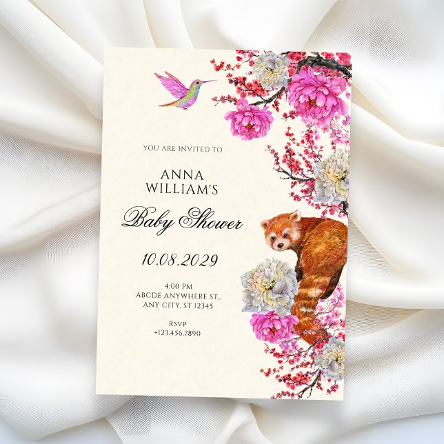 Estetisk flora fauna vår baby shower inbjudningar (Skapare uppladdad)