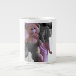 Estetisk Glitch Art Teddybjörn Foto Kaffe Mugg Jumbo Mugg