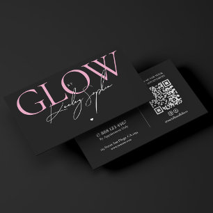 Estetisk Glow Specialist Rosa Svart Solbränna Arti Visitkort