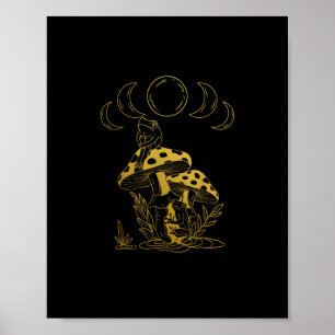 Estetisk Goblincore Och Cottagecore Svamp Crea Poster