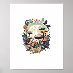 Estetisk Goblincore Och Cottagecore Svamp Lugna Poster