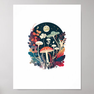 Estetisk Goblincore Och Cottagecore Svamp Vims Poster