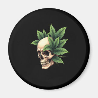 Estetisk Goth Grunge Skalle Tropisk Monstera Blad Magnet