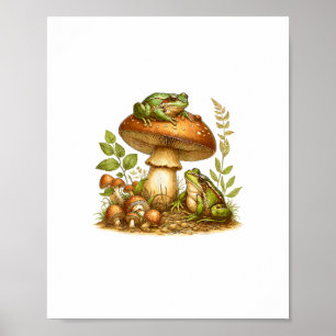 Estetisk Groda Svamp Cottagecore Goblincore Poster