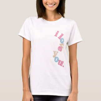 Estetisk jag älskar dig Vågig Pastell Typografi T- T Shirt