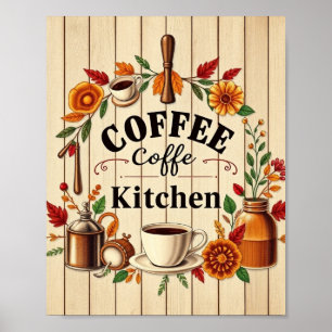Estetisk Kaffe Kök Minimalistisk Väggkonst