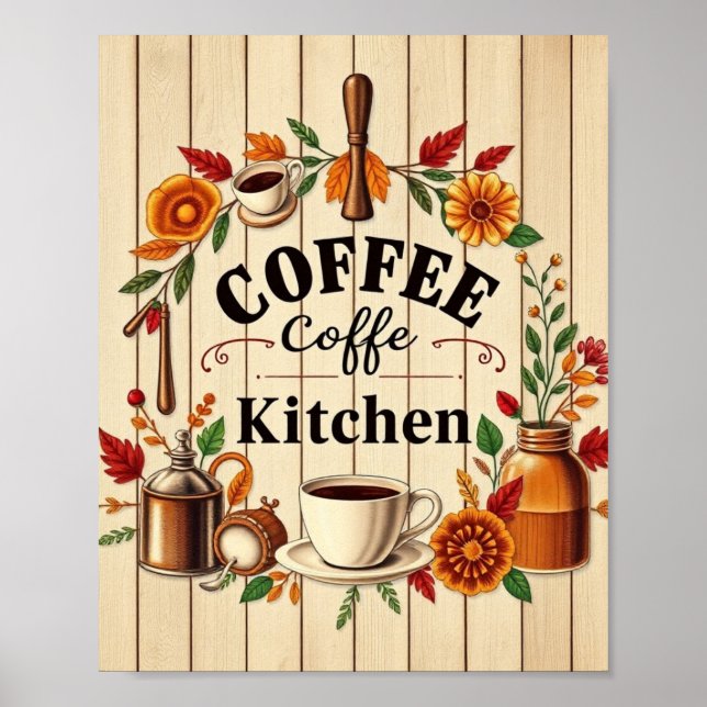 Estetisk Kaffe Kök Minimalistisk Väggkonst (Framsidan)