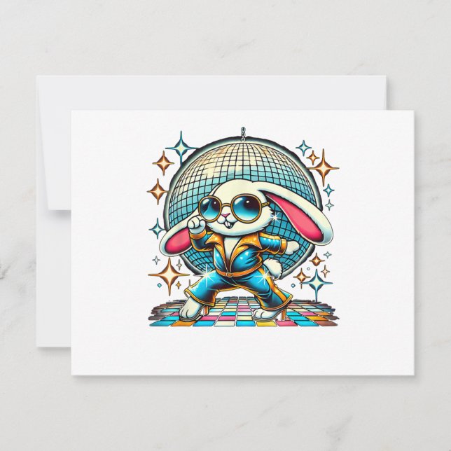 Estetisk kanindisco inbjudningar (Framsida)