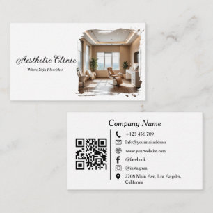 Estetisk klinik Modern QR-kod Foto Visitkort