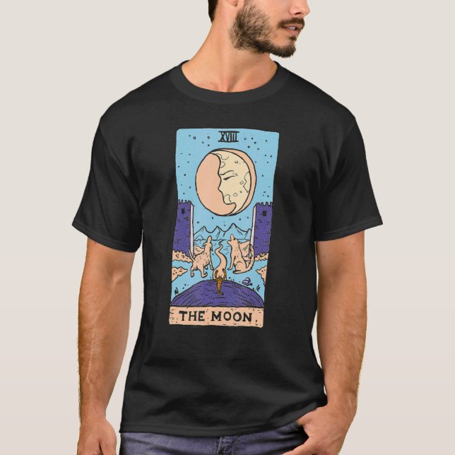 Estetisk Månen Tarotkort T Shirt (Framsida)