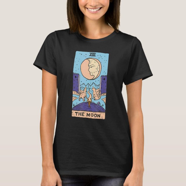 Estetisk Månen Tarotkort T Shirt (Framsida)
