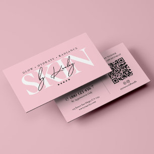 Estetisk Med Spa Hudterapeut Pastell Rosa Visitkort