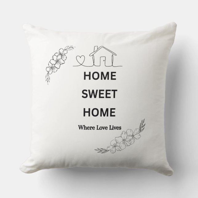 Estetisk minimalistisk citat kastkudde | Chic Hem Kudde (Framsida)