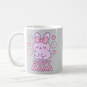 Estetisk Mjuk Mamma Klubb Minimalistisk Kanin Illu Kaffemugg