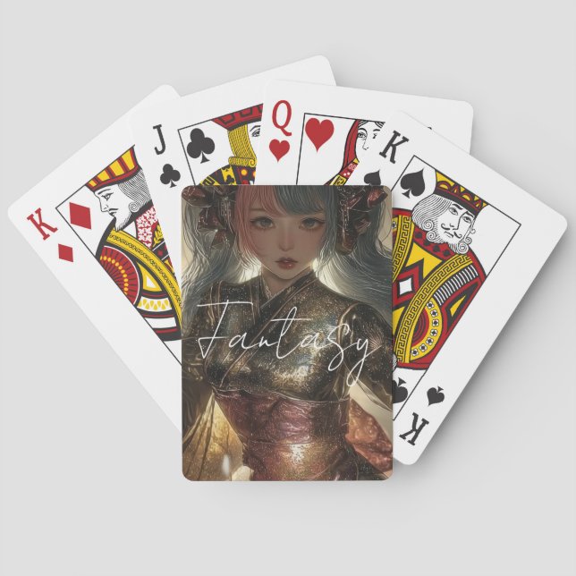 Estetisk / Mörk Fantasy Flicka Casinokort (Baksidan)