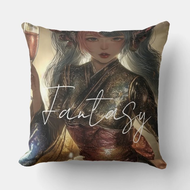 Estetisk / Mörk Fantasy Flicka Kudde (Framsida)