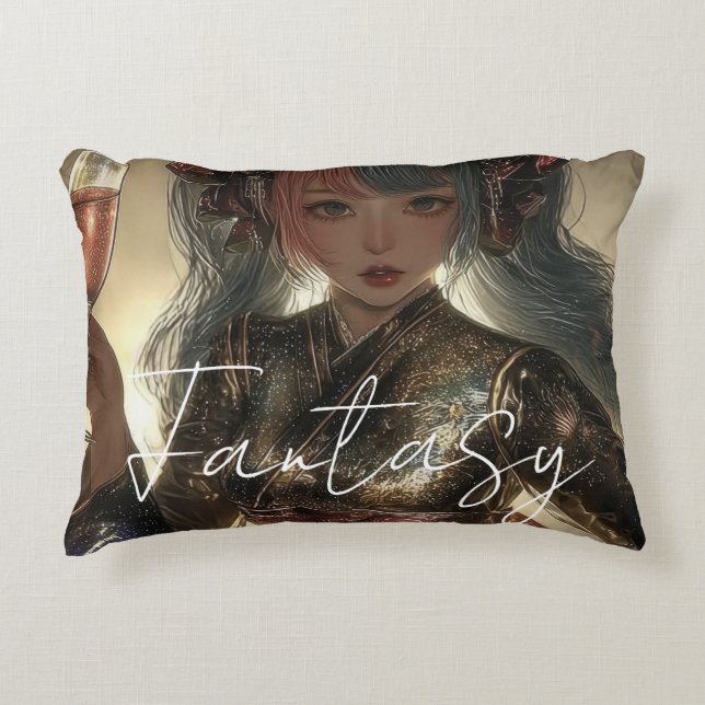 Estetisk / Mörk Fantasy Tjej Prydnadskudde (Framsidan)