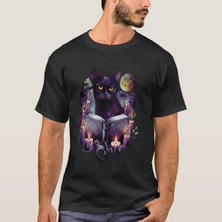 Estetisk Mystisk Kattläsebok För Katter Och B T Shirt