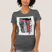 Estetisk nattstäder kvinnors ben grafisk t-shirt 