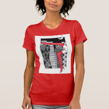 Estetisk nattstäder kvinnors ben grafisk T-shirt 