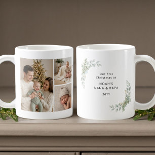 Estetisk Nyblivna Mormor och Morfar Första Julen F Kaffemugg