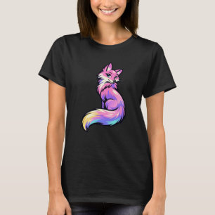 Estetisk Pastell Galax Räv Grafisk T-Shirt