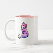 Estetisk Pastell Galax Räv Kaffemugg