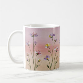 Estetisk Pastell Vildblomma Botanisk Kaffemugg