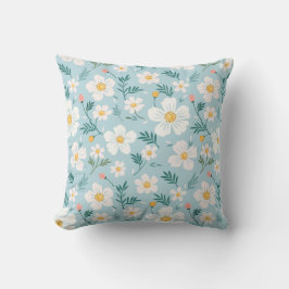 Estetisk Pastellblå Blommig Kuddslips Kudde