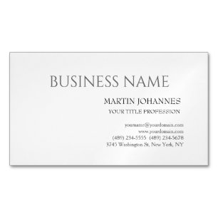 Estetisk professionell chic svart & vit magnetiska visitkort