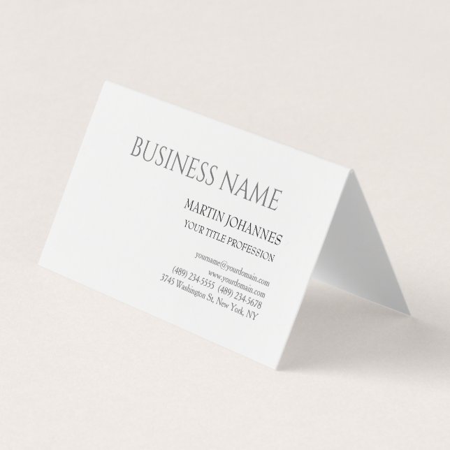 Estetisk professionell chic svart & vit  visitkort (Framsida)