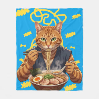 Estetisk Ramen Katt Anime - Japansk Popkonst Fleecefilt