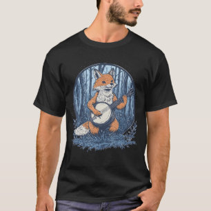Estetisk räv som spelar banjogitarr i skogen t shirt