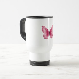 Estetisk Rosa Akvarell Fjäril Kaffe Mugg