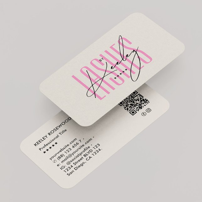 Estetisk Rosa Beige Sand Ögonfransar Tech Skönhet Visitkort (Aesthetic Pink Beige Sand Lashes Tech Beauty Business Card
)