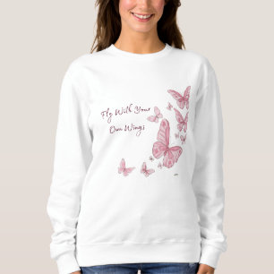 Estetisk rosa fjäril crewneck-sweatshirt t shirt