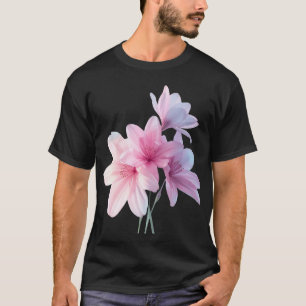 Estetisk rosa lilja blomstergrafisk t-shirt. t shirt
