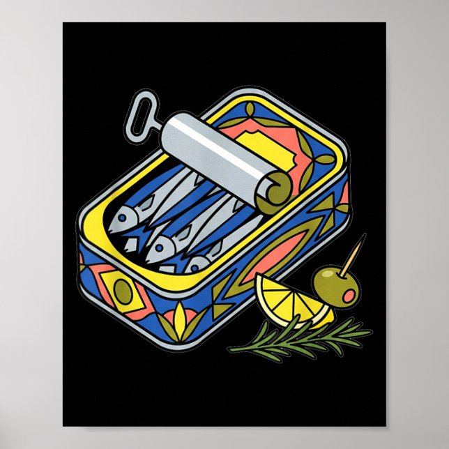Estetisk Sardintunna Euro Sommar Tapas Matkultur Poster (Framsidan)