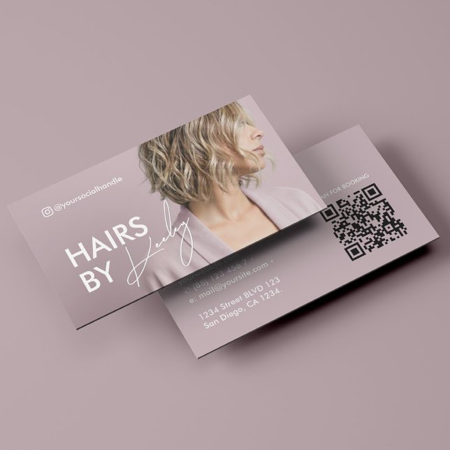 Estetisk skönhetssalong Hårstylist Lavendel Rosa Visitkort (Aesthetic Beauty Salon Hair Stylist Lavender Pink Business Card
)