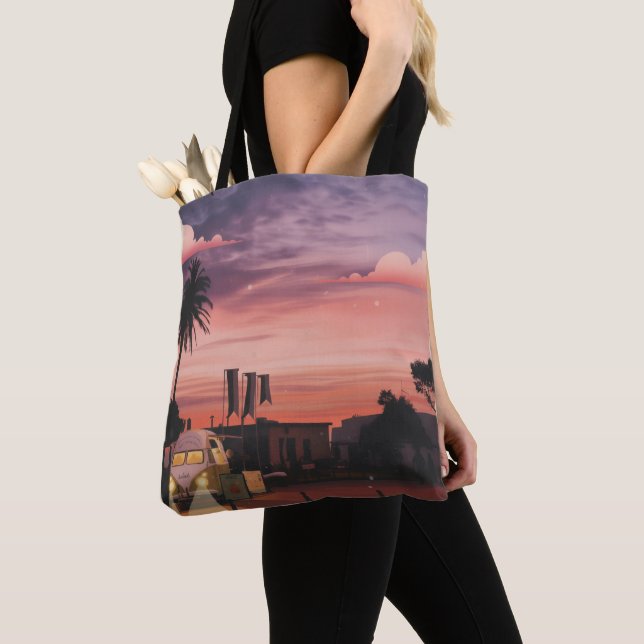 Estetisk solnedgång Totebag Tygkasse (Närbild)