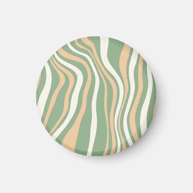Estetisk spiral grönmålad knapp konst magnet (Framsidan)
