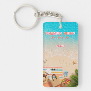 Estetisk strand sommar akrylnyckelring