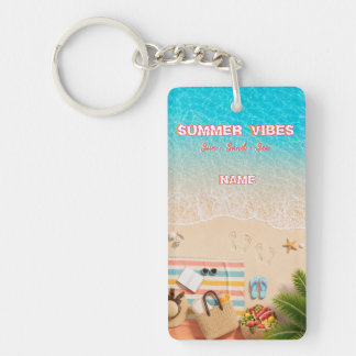 Estetisk strand sommar akrylnyckelring