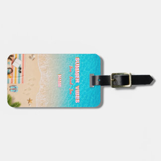 Estetisk strand sommar bagagetikett bagagebricka