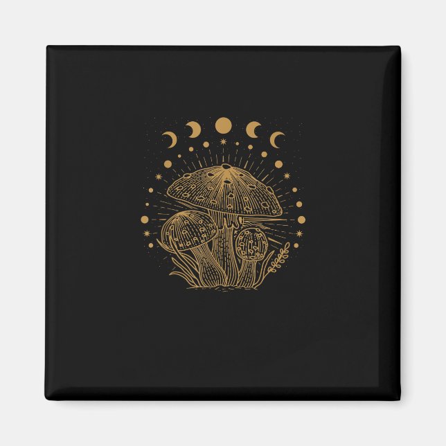 Estetisk Svampstuga Goblincore Magnet (Framsidan)