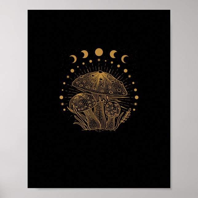 Estetisk Svampstuga Goblincore Poster (Framsidan)