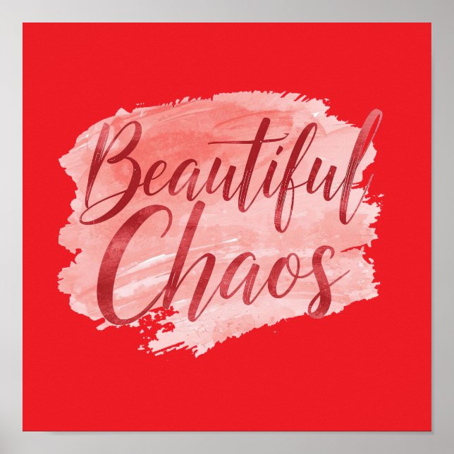 Estetisk Vacker Kaos Script Typografi Poster (Framsidan)