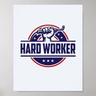Estetisk väggkonstaffisch jobbar hårt eller knap poster